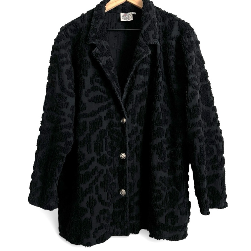 Produce Company Chenille Jacket Textured Lightweight Black XL